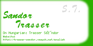 sandor trasser business card